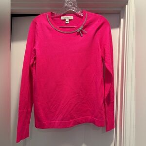 Lilly Pulitzer Pink Sweater with Embellished Neckline